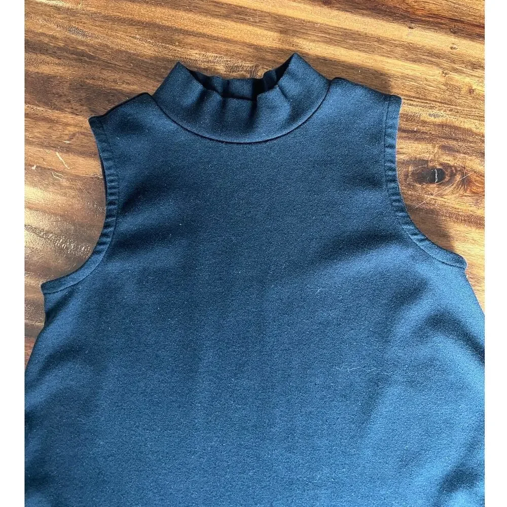 Gap Girls Mock Neck Dress, Medium/8, Black, Sleeveless, Modern, Soft